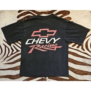 Vintage 90s Chevrolet Chevy Racing Big Logo T Shirt Sz L Single Stich
